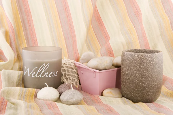 Wellness v šedé a růžové — Stock fotografie