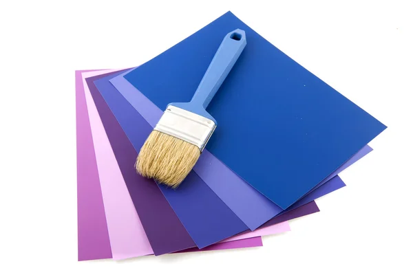 Color samples with paint brush — Stock Photo, Image