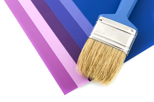 Color samples with paint brush — Stock Photo, Image