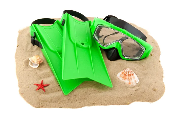 Diving equipment on the beach — Stock Photo, Image