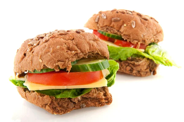 Healthy whole meal sandwiches — Stock Photo, Image