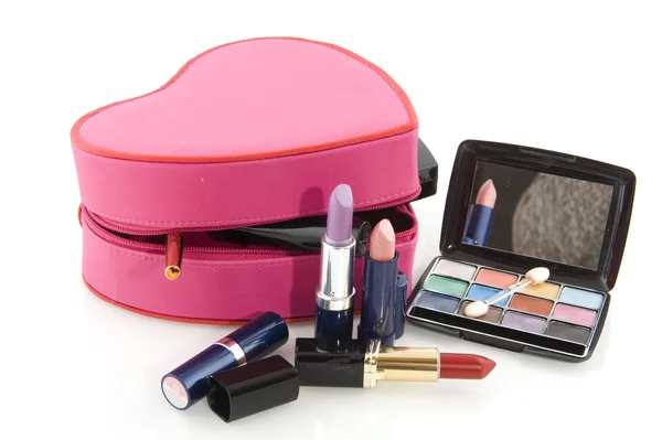 Roze make-up geval — Stockfoto