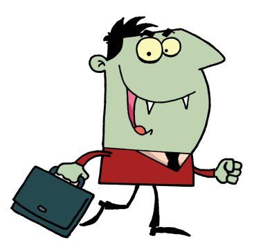 Vampire with briefcase clipart