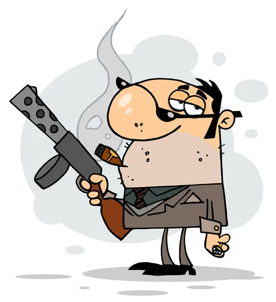 Kreslená postava mafiána nese — Stock fotografie