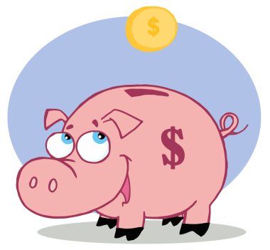 Pink Piggy Bank clipart