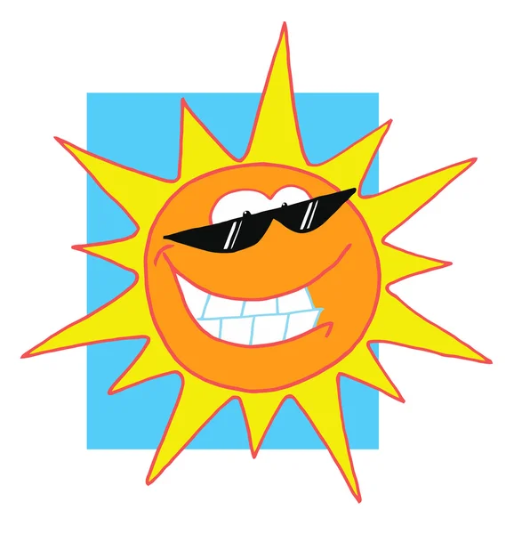 Glücklich strahlende Sonne Charakter — Stockfoto