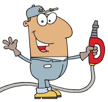 Hispanic Gas Attendant Man clipart