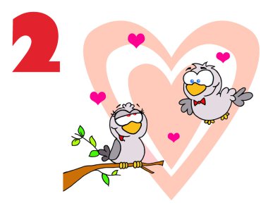 Two turtle doves clipart