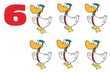 Six geese a-laying clipart