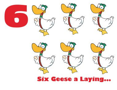 Number Six By Geese Laying Eggs clipart