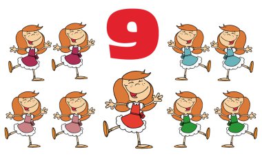 Nine ladies dancing clipart