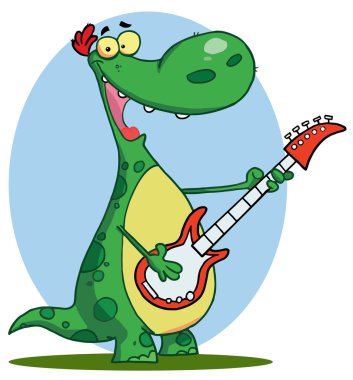 dinozor gitar çalıyor.