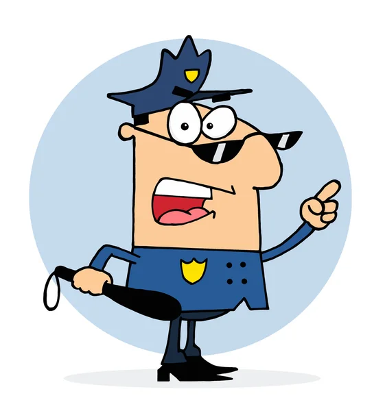 Безумный офицер полиции — стоковое фото