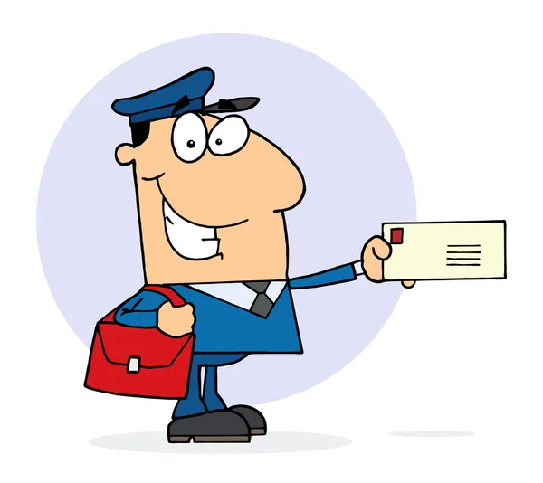 Postal Worker Mail Man Holding A Letter — Stock Photo, Image