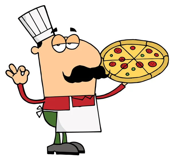 Πίτσα σεφ άνθρωπος — Φωτογραφία Αρχείου