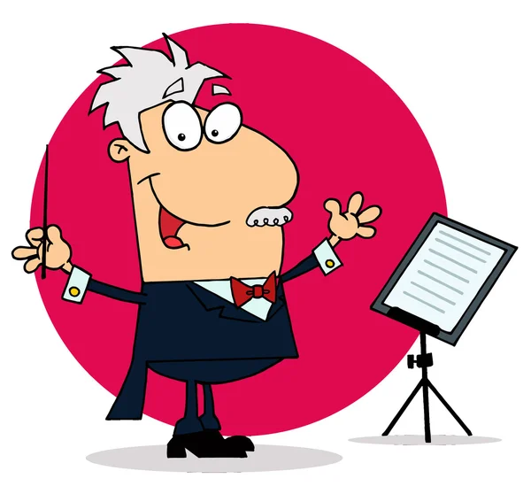 stock image Caucasian Cartoon Conducting Man