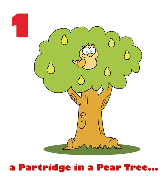 A partridge in a pear tree with text — Stock Photo, Image