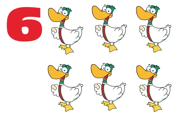 Six geese a-laying — Stock Photo, Image