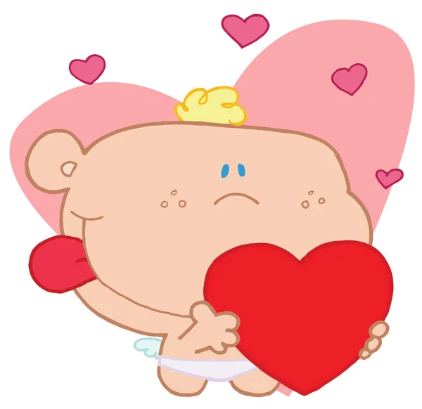 Romantic cupid with valentine hearts — Stock Photo, Image