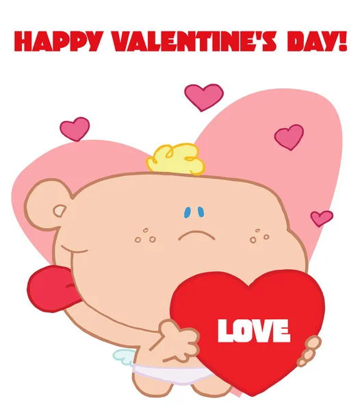 Romantic cupid with valentine hearts — Stock Photo, Image
