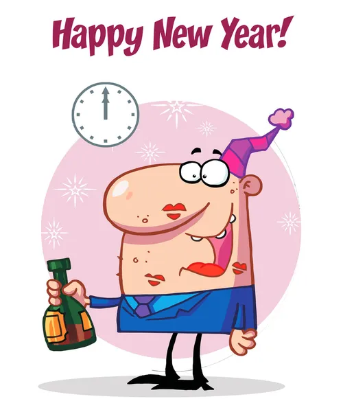 Happy Man Celebrating Happy New Year — Stock Photo, Image