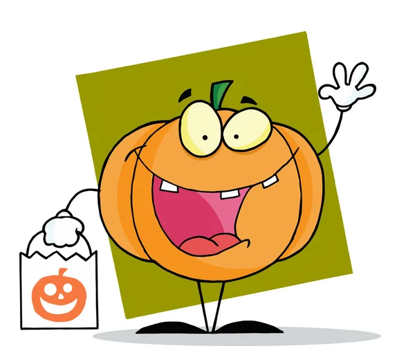 Çizgi film karakteri halloween happy balkabağı — Stok fotoğraf