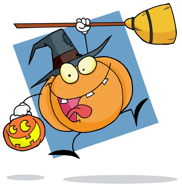 Kreslená postava halloween dýně s — Stock fotografie