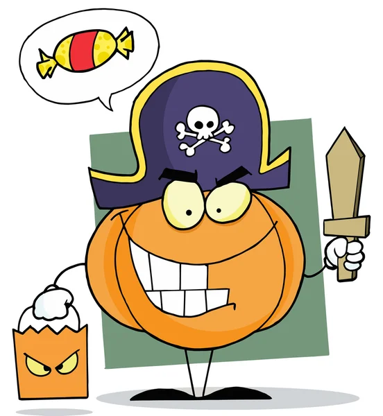 Zeichentrickfigur Halloween-Kürbis — Stockfoto