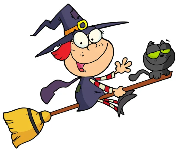 Cartoon karakter halloween beetje witch — Stockfoto