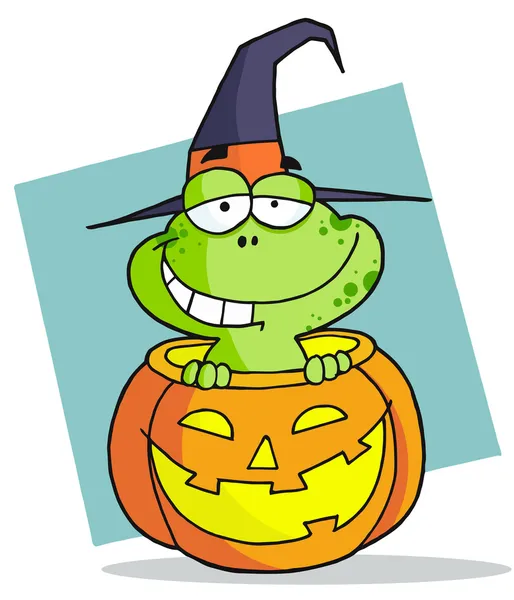 Cartoon character halloween frog — Stock Photo, Image