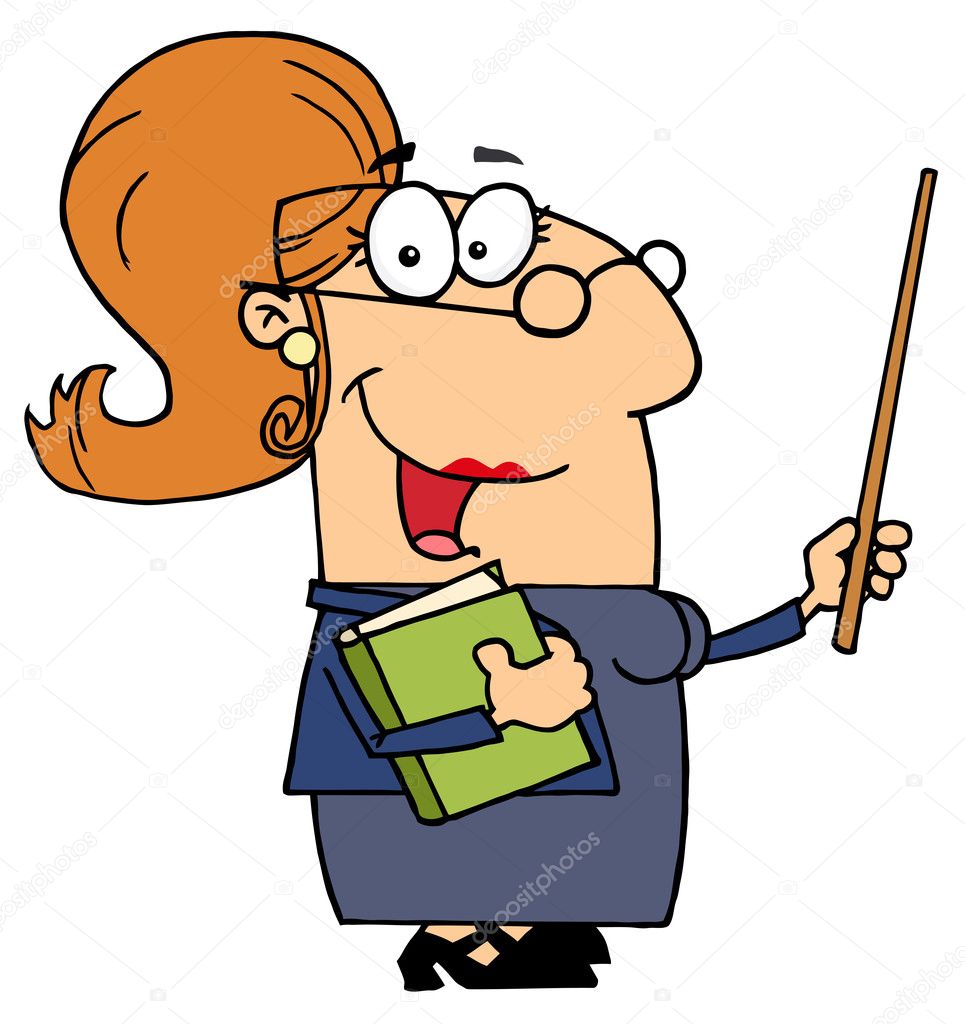 Caucasian Cartoon Teacher Woman Stock Photo by ©HitToon 2583999
