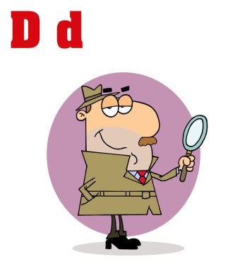 Funny Cartoons Alphabet-Detective clipart