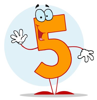 Unny Cartoon Numbers-5 clipart