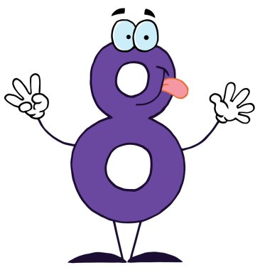 Funny Cartoon Numbers-8 clipart