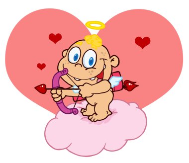 Cute Cupid with Bow and Arrow clipart