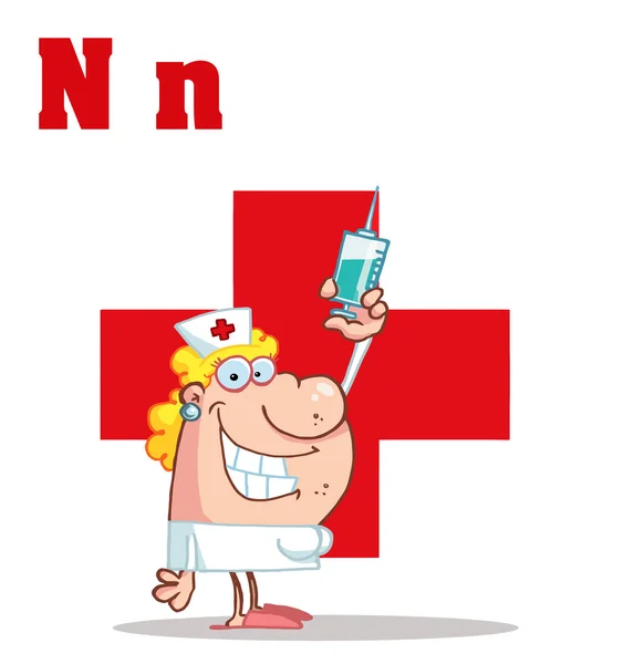 Медсестра с буквами N — стоковое фото