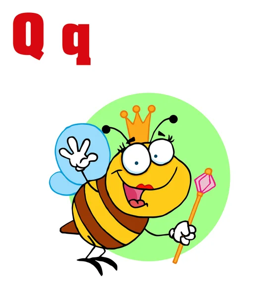 Vtipné karikatury abeceda queen bee — Stock fotografie