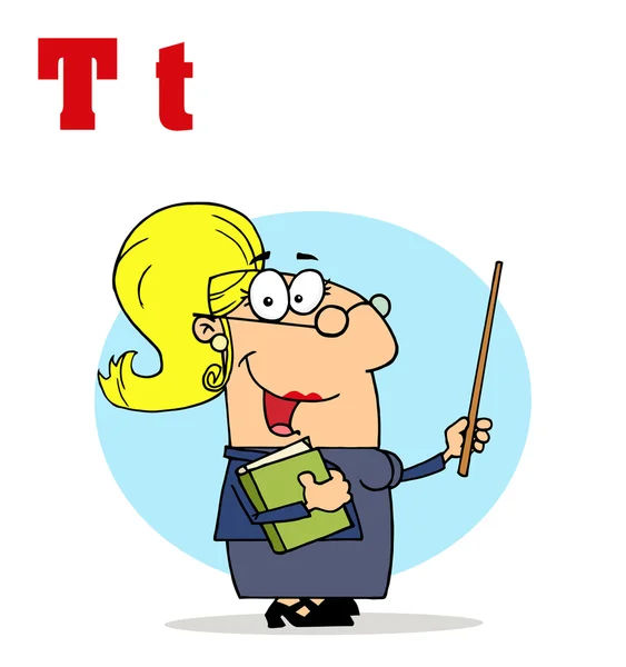 stock image Funny Cartoons Alphabet-Female Teacher