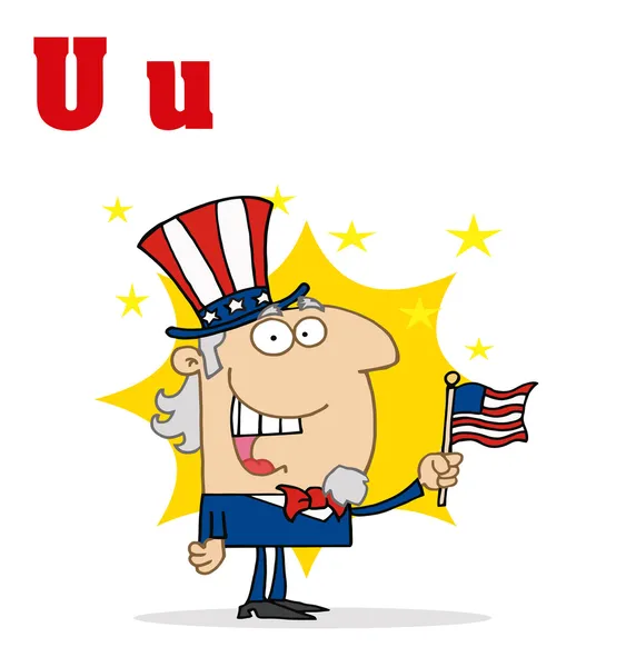 Funny Cartoons Alphabet-Uncle — Stock Photo, Image