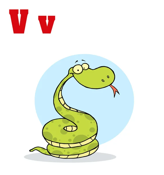 Grappige tekenfilms alfabet-snake — Stockfoto