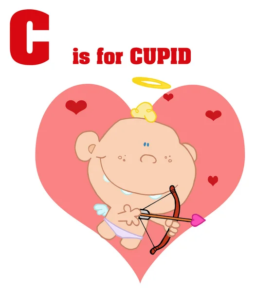 Desenhos animados engraçados Alfabeto-Cupido — Fotografia de Stock
