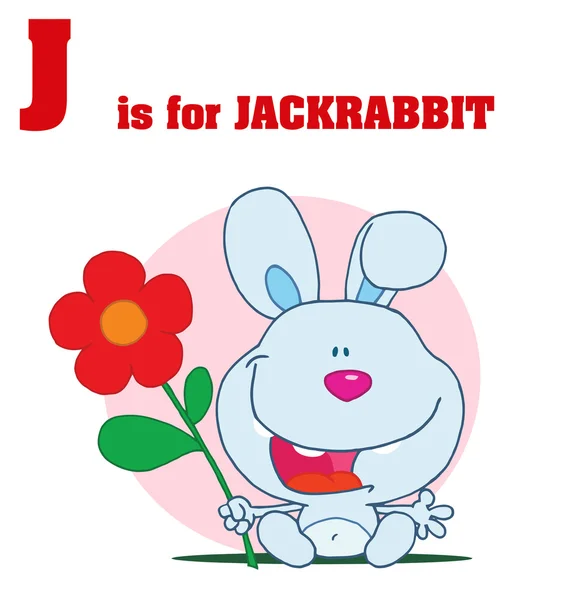 Alfabeto dei cartoni animati divertenti con Text-J — Foto Stock