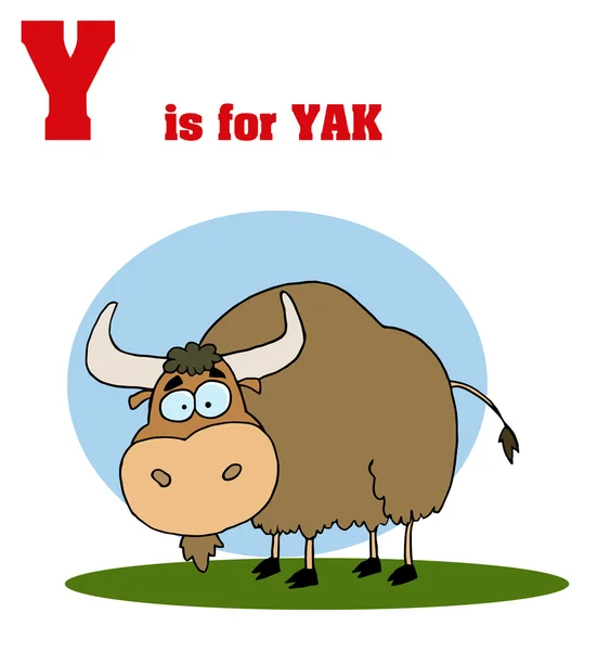 Alfabeto engraçado dos desenhos animados com texto-Y — Fotografia de Stock