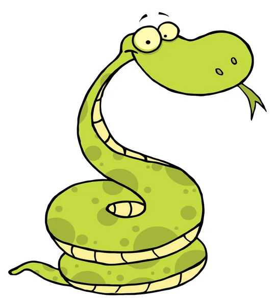 卡通盘绕快乐毒蛇 — 图库照片