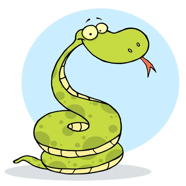 Cartoon Coiled Happy Viper,background — Stock Photo, Image