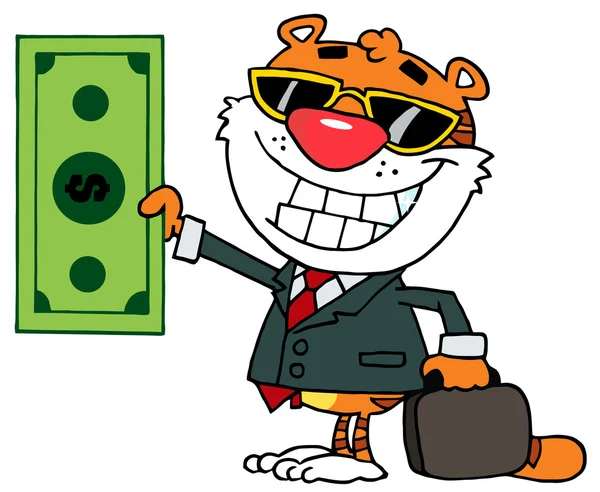 Zeichentrickfigur glücklicher Tiger — Stockfoto