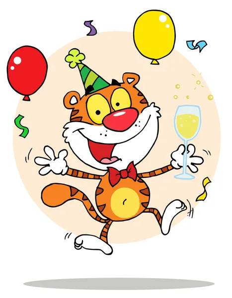 Cartoon personaggio animale tigre felice — Foto Stock