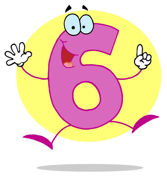 Funny Cartoon Numbers-6, background — Stock Photo, Image