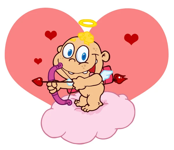 Cute Cupid with Bow and Arrow — Stock Photo, Image