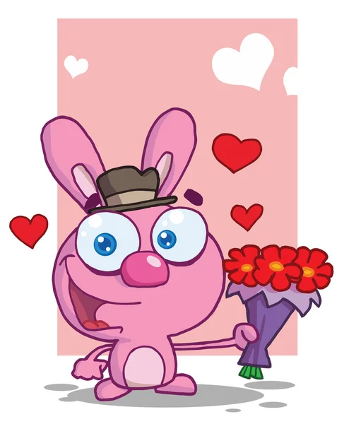 Romantic Pink Bunny — Stock Photo, Image